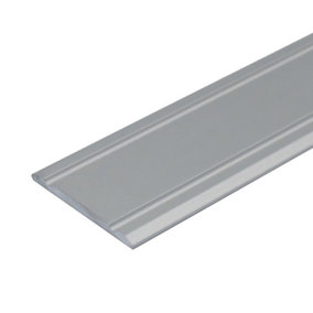A02 930mm x 30mm 2.7mm Anodised Aluminium Flat Self Adhesive Door Threshold Strip - Silver, 0.93m