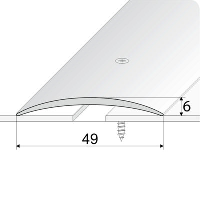 A04 49mm Anodised Aluminium Door Threshold Strip - Inox, 0.93m