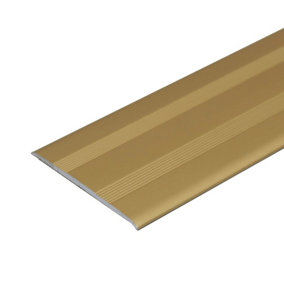 A08 930mm x 35mm 2.3mm Anodised Aluminium Flat Door Threshold Profile - Gold, 0.93m