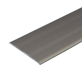 A08 930mm x 35mm 2.3mm Anodised Aluminium Flat Door Threshold Profile - Inox, 0.93m