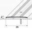 A08 930mm x 35mm 2.3mm Anodised Aluminium Flat Door Threshold Profile - Silver, 0.93m