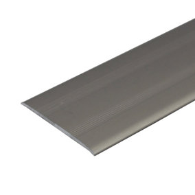 A08 930mm x 35mm 2.3mm Anodised Aluminium Flat Self Adhesive Door Threshold Strip - Inox, 0.93m