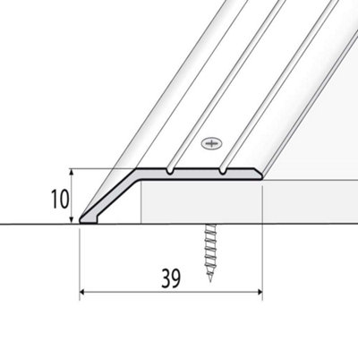 A11 900mm x 40mm 2mm Anodised Aluminium Door Threshold Ramp Profile - Black, 0.9m