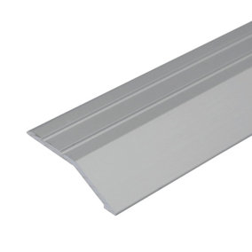 A11 900mm x 40mm 2mm Anodised Aluminium Door Threshold Ramp Profile - Silver, 0.9m