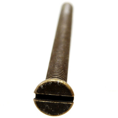 A1Electrics 10 x Socket Screws M3.5 Antique Brass 50mm Long Flat Slotted Countersunk Head - 3