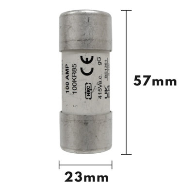 A1electrics 100 Amp House Mains Service Cut-Out Fuse 23x57mm 100A KR85 BS1361 - 3