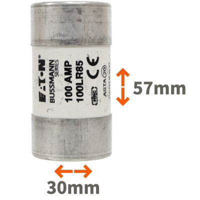 A1electrics 100 Amp LR85 House Service Cut-Out Fuse 30mm x 57mm Eaton Bussmann - 3