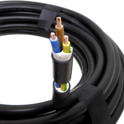 A1electrics 10m x 3-Core Cable 1.5mm Tuff Black - Ideal for Outdoor ...