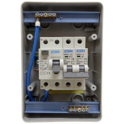 Disjoncteur 2 Voies Dioche 40A 30mA - Pour Garage Caravane Ip65 6a