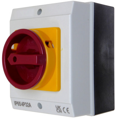A1electrics 32 Amp Rotary Isolator Switch Disconnector 4 Pole or 3 Pole - IP65 Weatherproof - 230V 415V