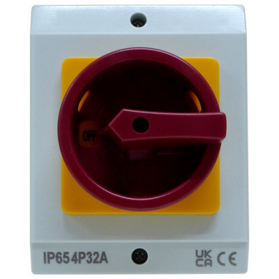 A1electrics 32 Amp Rotary Isolator Switch Disconnector 4 Pole or 3 Pole - IP65 Weatherproof - 230V 415V - 5