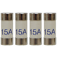 A1electrics 4 Pack of 15 Amp Consumer Unit Fuses BS1361 Cartridge Fuse - UK Made