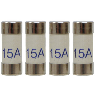 A1electrics 4 Pack of 15 Amp Consumer Unit Fuses BS1361 Cartridge Fuse