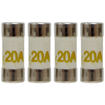 A1electrics 4 Pack of 20 Amp Consumer Unit Fuses BS1361 Cartridge Fuse - UK Made