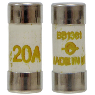 A1electrics 4 Pack of 20 Amp Consumer Unit Fuses BS1361 Cartridge Fuse - UK Made