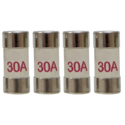A1electrics 4 Pack of 30 Amp Consumer Unit Fuses BS1361 Cartridge Fuse - UK Made