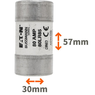 A1electrics 80 Amp LR85 House Service Cut-Out Fuse 30mm x 57mm 80LR85