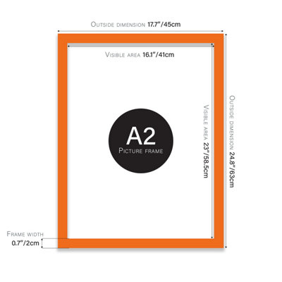 A2 Orange Picture Frame Fits A2 (42 x 59.4cm - 16.5 x 23.4in) Poster, Photo, Artwork, or Print.