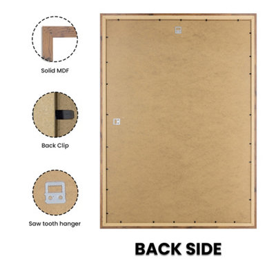 A2 Rustic Oak Poster Frame - Modern Picture Frame for Wall Art, Prints ...