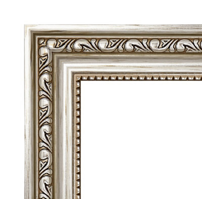 A2 Silver Ornate Picture Frame (59.4 x 42cm) With Mount for A3 Poster, Photo, Artwork, Gallery Wall or Print