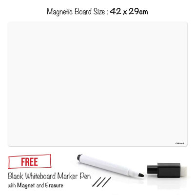 Fridge Magic A4 Dry Wipe Whiteboard – Magnetisch, 30 X 22 Cm, Mit Metalloberfläche