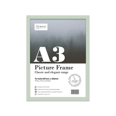 A3 Mint Green Picture Frame Fits A3 (29.7 x 42cm - 11.7 x 16.5in) Poster, Photo, Artwork, or Print.