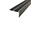 A37 36 x 20mm Anodised Aluminium Non Slip Rubber Stair Nosing Edge Trim With Inserts - Champagne With Black Rubber, 0.9m