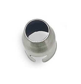 A heat gun reduction nozzle featuring a narrower opening at one end, designed to concentrate the heat onto a smaller area for more precise applications.