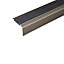 A38 46 x 30mm Anodised Aluminium Non Slip Rubber Stair Nosing Edge Trim - Champagne With Black Rubber, 0.9m