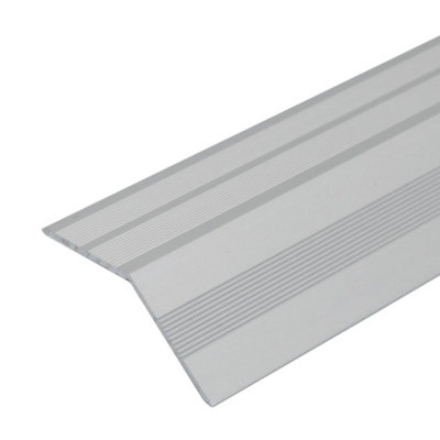 A39 37mm Anodised Aluminium Door Threshold Ramp Profile - Silver, 0.9m