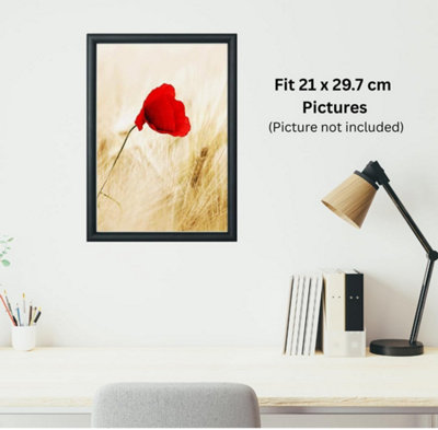 A4 Black Certificate and Picture Frame - Standalone and Wall Mount, Non ...