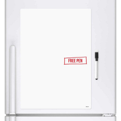 A4 Blank Dry Wipe Magnetic Whiteboard Fridge Board Magnet Signage Sheet With Marker Pen