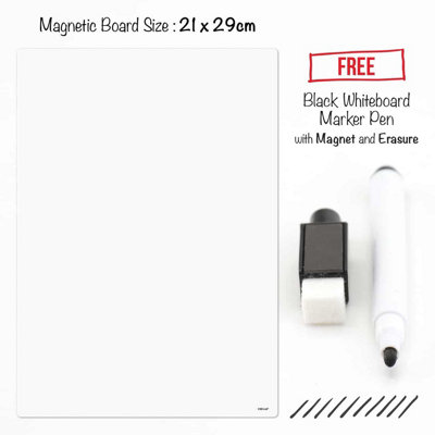 A4 Blank Dry Wipe Magnetic Whiteboard Fridge Board Magnet Signage Sheet ...