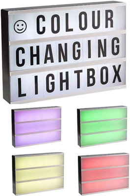 A4 Colour Changing Cinematic Light Up Box Led Sign 90 Letters Numbers Symbols Battery Operated