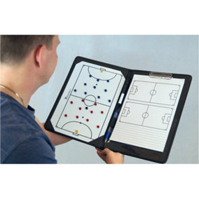 A4 Futsal Coach Tactics Folder - Game Planning Notepad & Magnetic Pitch Board