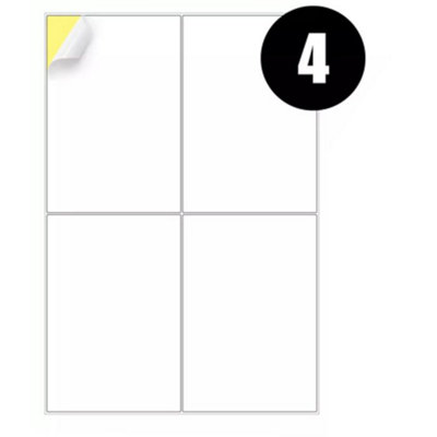 A4 Label Sheets 4 Labels Per Sheet 105 x 148mm - 100 Sheets