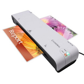 A4 Laminator with Jam Release - Mains Powered Paper & Card Laminating Machine, Protect Documents, Posters, Images - White