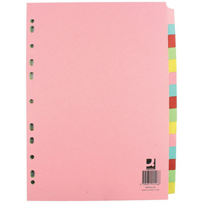 A4 Multi-Punched Subject Divider, 15-Part, Pack of 10