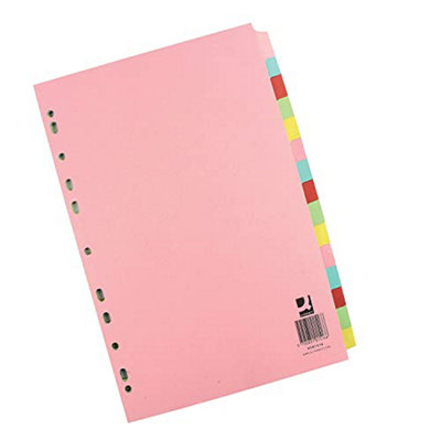 A4 Multi-Punched Subject Divider, 15-Part, Pack of 10