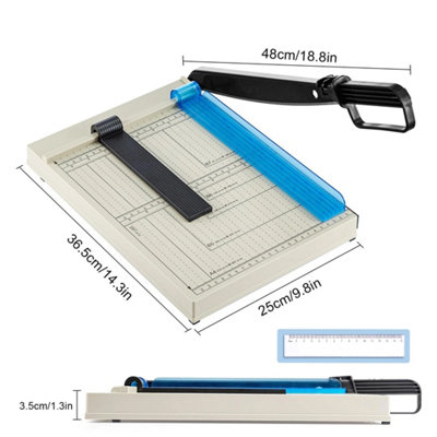 A4 Precision Paper Guillotine Trimmer - 12 Sheet Capacity with Safety Guard