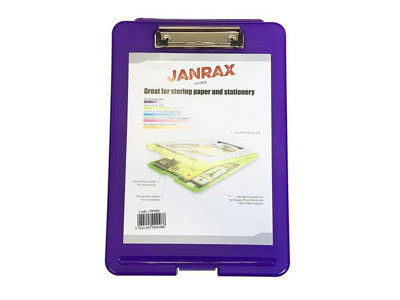 A4 Purple Clipboard Box File - Storage Filing Case