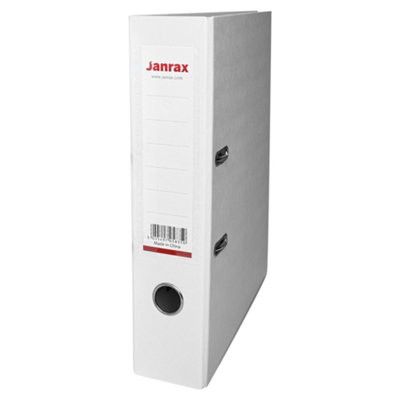 A4 White Paperbacked Lever Arch File by Janrax