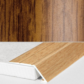 A45 31mm Aluminium Wood Effect Self Adhesive Door Threshold Ramp Profile - Afrezy, 0.9m