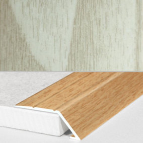 A45 31mm Aluminium Wood Effect Self Adhesive Door Threshold Ramp Profile - Arctic Oak, 0.9m
