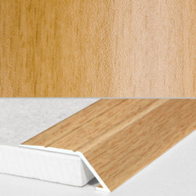 A45 31mm Aluminium Wood Effect Self Adhesive Door Threshold Ramp Profile - Beech, 0.9m