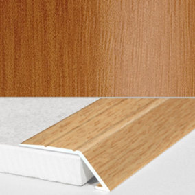 A45 31mm Aluminium Wood Effect Self Adhesive Door Threshold Ramp Profile - Cherry, 0.9m