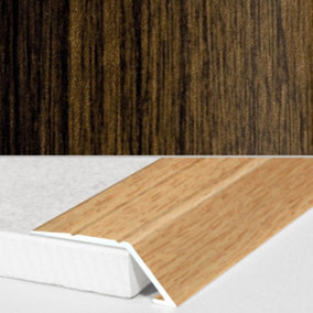 A45 31mm Aluminium Wood Effect Self Adhesive Door Threshold Ramp Profile - Congo Wenge, 0.9m