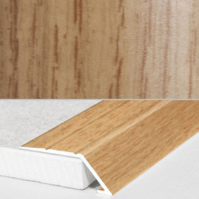 A45 31mm Aluminium Wood Effect Self Adhesive Door Threshold Ramp Profile - Elm, 0.9m