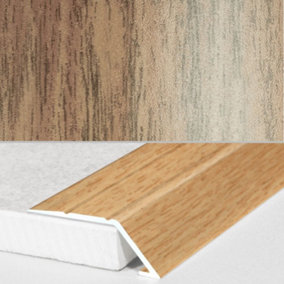 A45 31mm Aluminium Wood Effect Self Adhesive Door Threshold Ramp Profile - Merbau, 0.9m