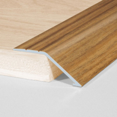 A47 41mm Aluminium Wood Effect Self Adhesive Door Threshold Ramp Profile - African Ebony, 0.9m